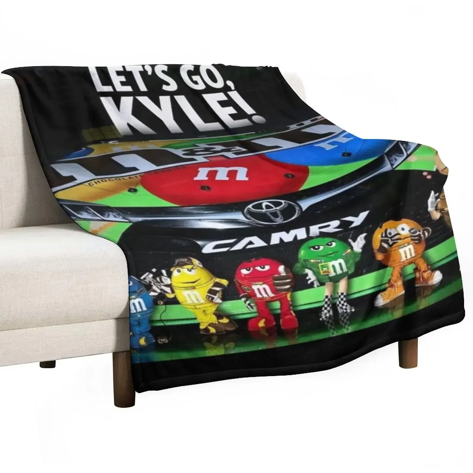 Kyle Busch racing Throw Blanket Beautifuls warm winter Hair Summer Beddings Blankets