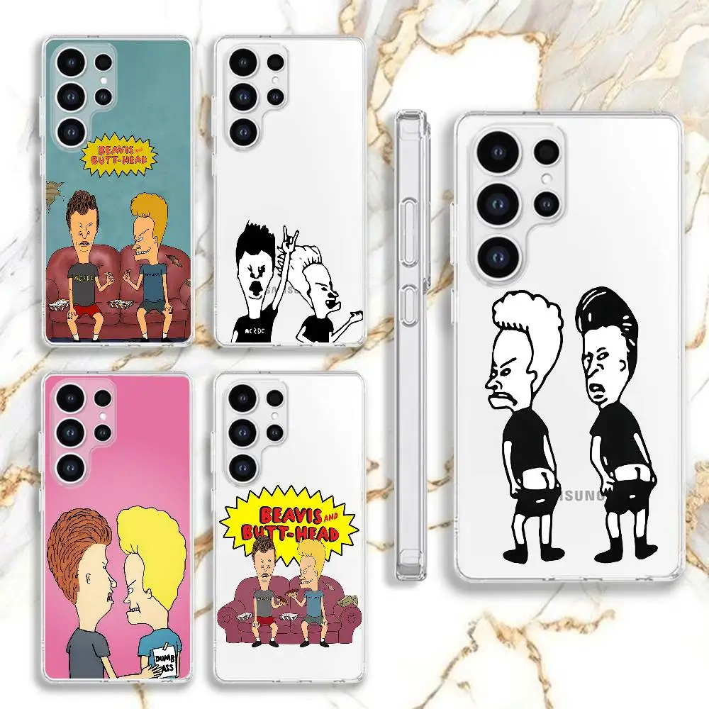 

B-Beavis and B-Butthead Phone Case For Samsung S21,S24,S30,S10,S22,S25,S23,S10,PIus,Ultra,5G,FE,lite Clear TPU Cover