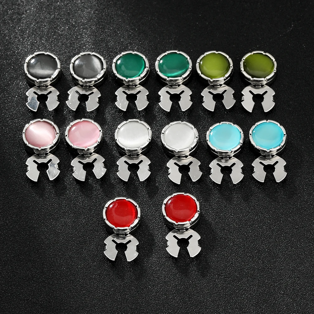 Lustiger 7-Farben-Opalknopf-Verschluss für Herren-Hemdschmuck – Detail 2