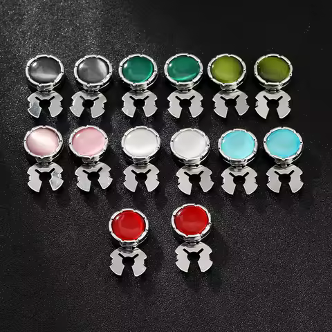 Funny 7 Colors Opal Button Cover Clasp For Mens Shirt Jewlery