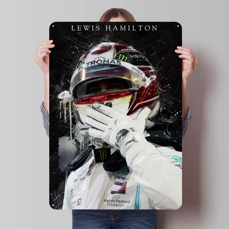 Lewis Hamilton Tinplate Sign Sports Poster Wall Decor Living Room Decor Aesthetics Metal Sign Plaque for Wall Art Decoration