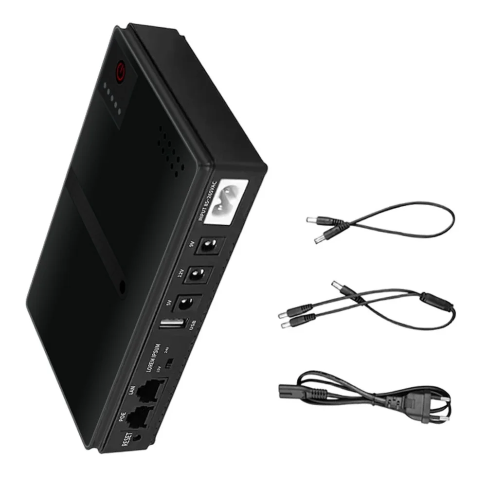 DC1018P 5V 9V 12V Uninterruptible Power Supply For UPS Router Security Camera Backup For Battery Module ABS Black Industrial