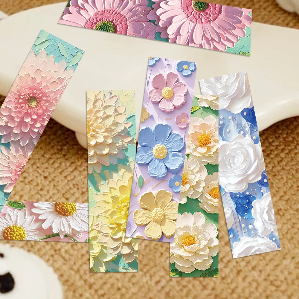 

30PCS Stereoscopic Oil Painting Flower bookmark Colorful Flowers Bookmark Exquisite Painting Gift for Book Lover Writers Readers