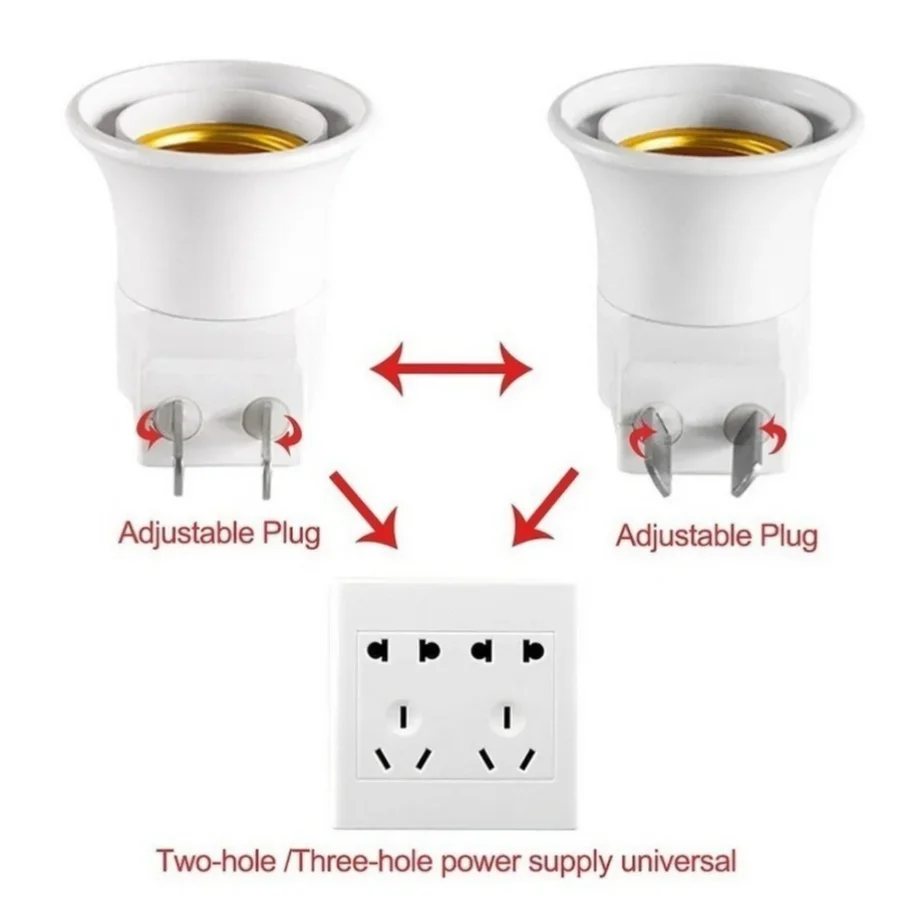 PaaMaa E27 LED Light Male Sochet Base Type To AC Power 220V EU Plug Lamp Holder Bulb Adapter Converter With ON OFF Button Switch