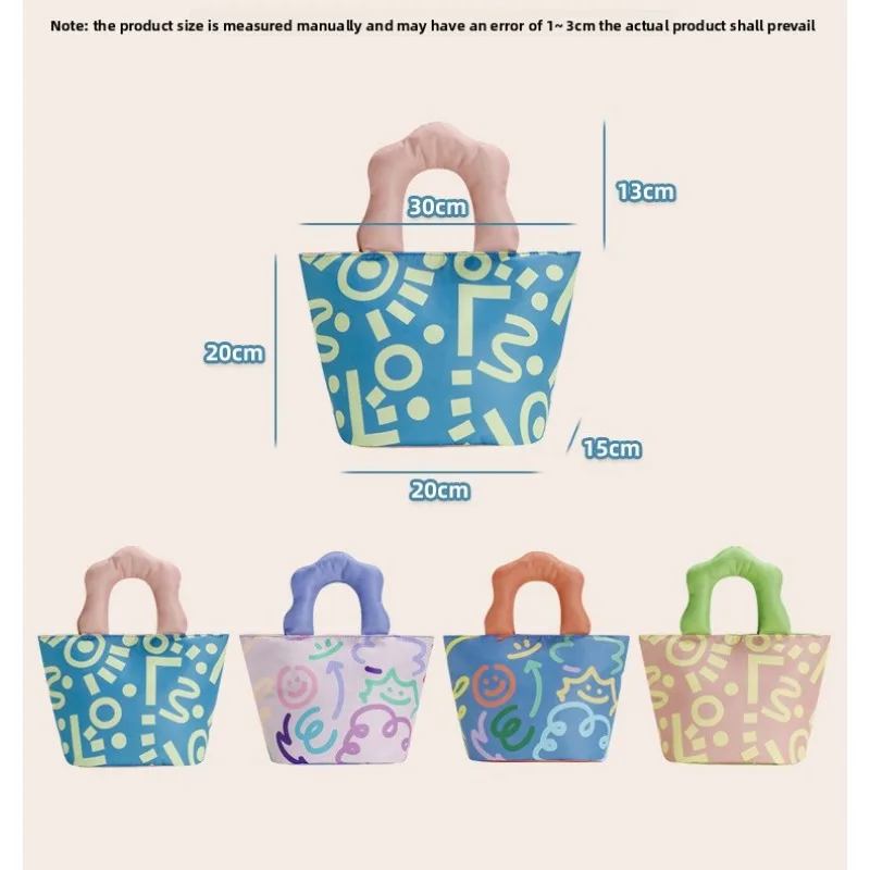 オリジナル落書き弁当箱バッグ通勤ランチ断熱弁当袋肥厚アルミ箔小さなピクニックバッグ