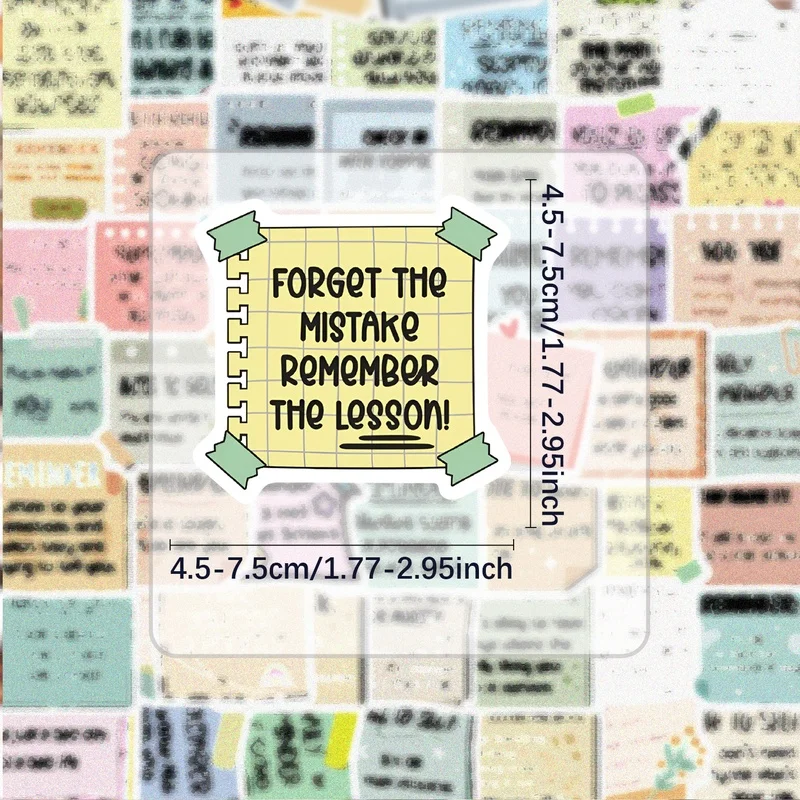 50개의 영감을 주는 문구 스티커, 생동감 넘치는 스티커로 물병, 노트북, 휴대폰, 여행 가방, 스케이트보드, 기타, 선물 상자, 파티 장식에 적합