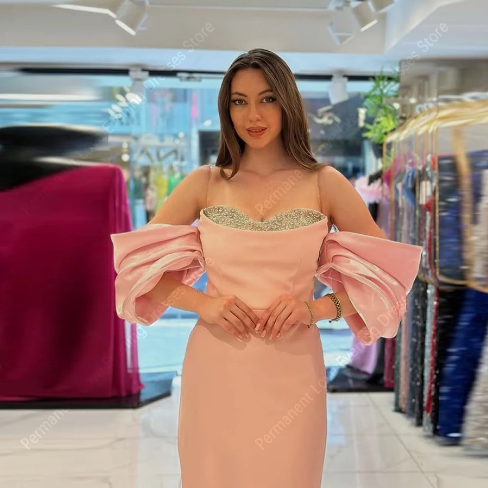 Fora do ombro vestidos de noite femininos fascinante sem mangas sereia vestidos de baile princesa festa para mujer personalizado