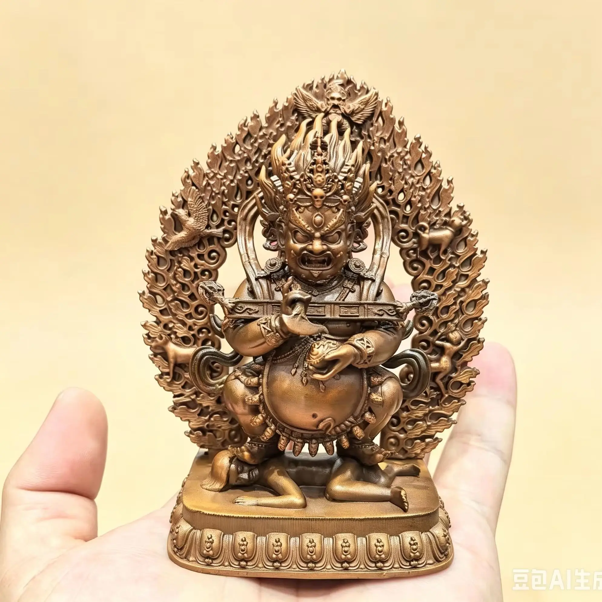 Copper carving TOP handmde Buddha statue Deity Precious Mandala Protector of the Sacred Tent Buddhist lama monk worship altar