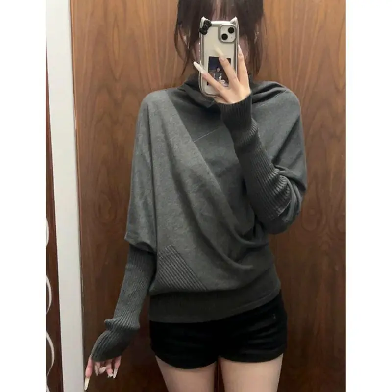 

Harajuku Американский винтажный свитер женский корейский модный пуловер 2000-х годов с длинным рукавом элегантный трикотаж дизайнерский эстетический Y2k