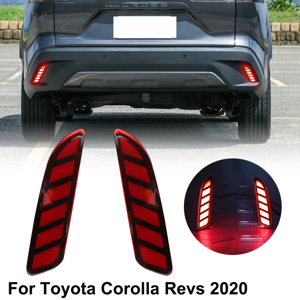 MIHAZ 2pcs Rear Bumper Brake Light For Toyota Corolla Revs 2020 3 Funtions Stop Reflector LED Car Tail Parking Warning  Lamp 12V