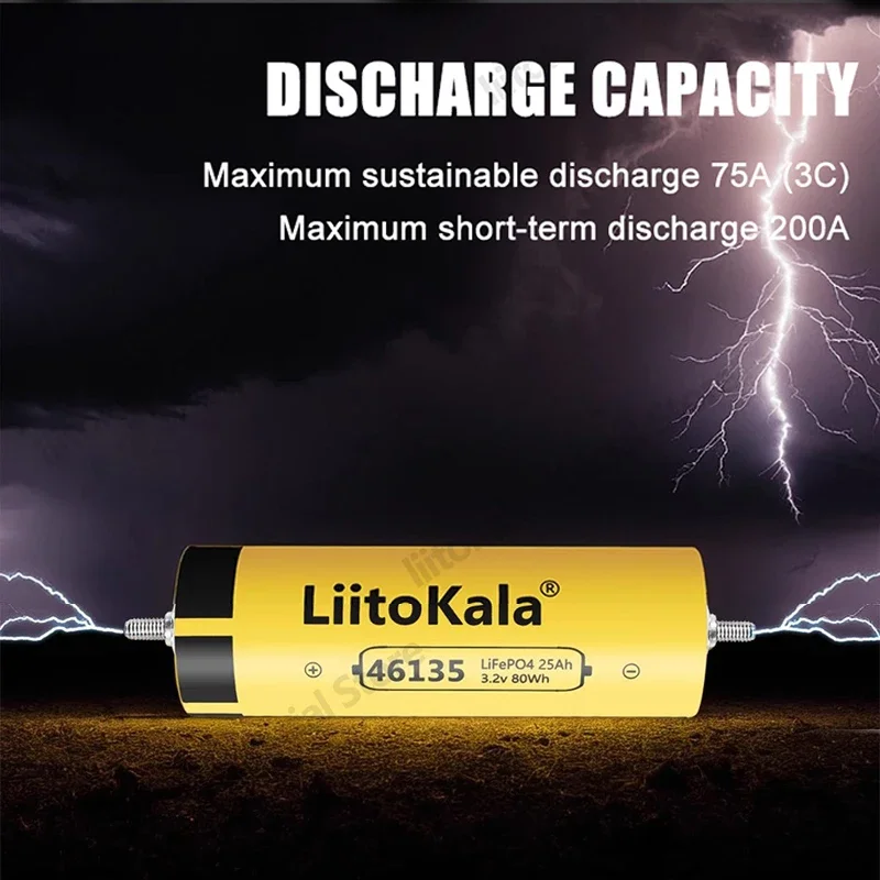 1-8PCS LiitoKala 3.2V 25Ah Lifepo4 Battery Pack Solar Energy System for Boats and RV Golf Cart Tax-free in the US and EU