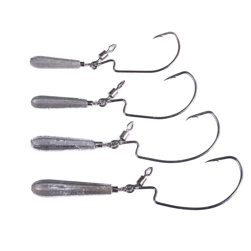 5PCS Anti- Snag Lead Sinker Crank Hook 3.5 - 10g Lead Head Hook Soft Bait Set New Lure Fishing Hook view 2
