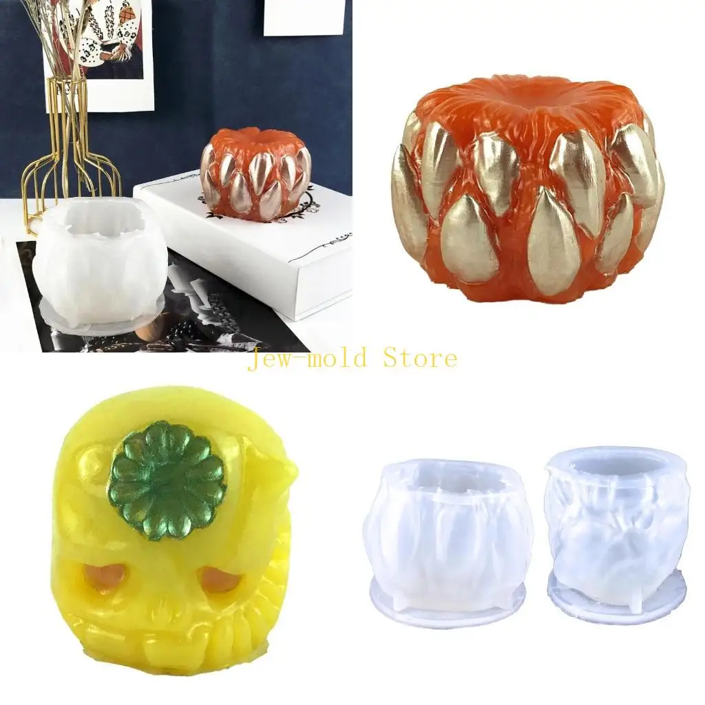 

C71B DIY форма для эпоксидной смолы, формы для тыквы, формы для Хэллоуина, силиконовая форма для свечей