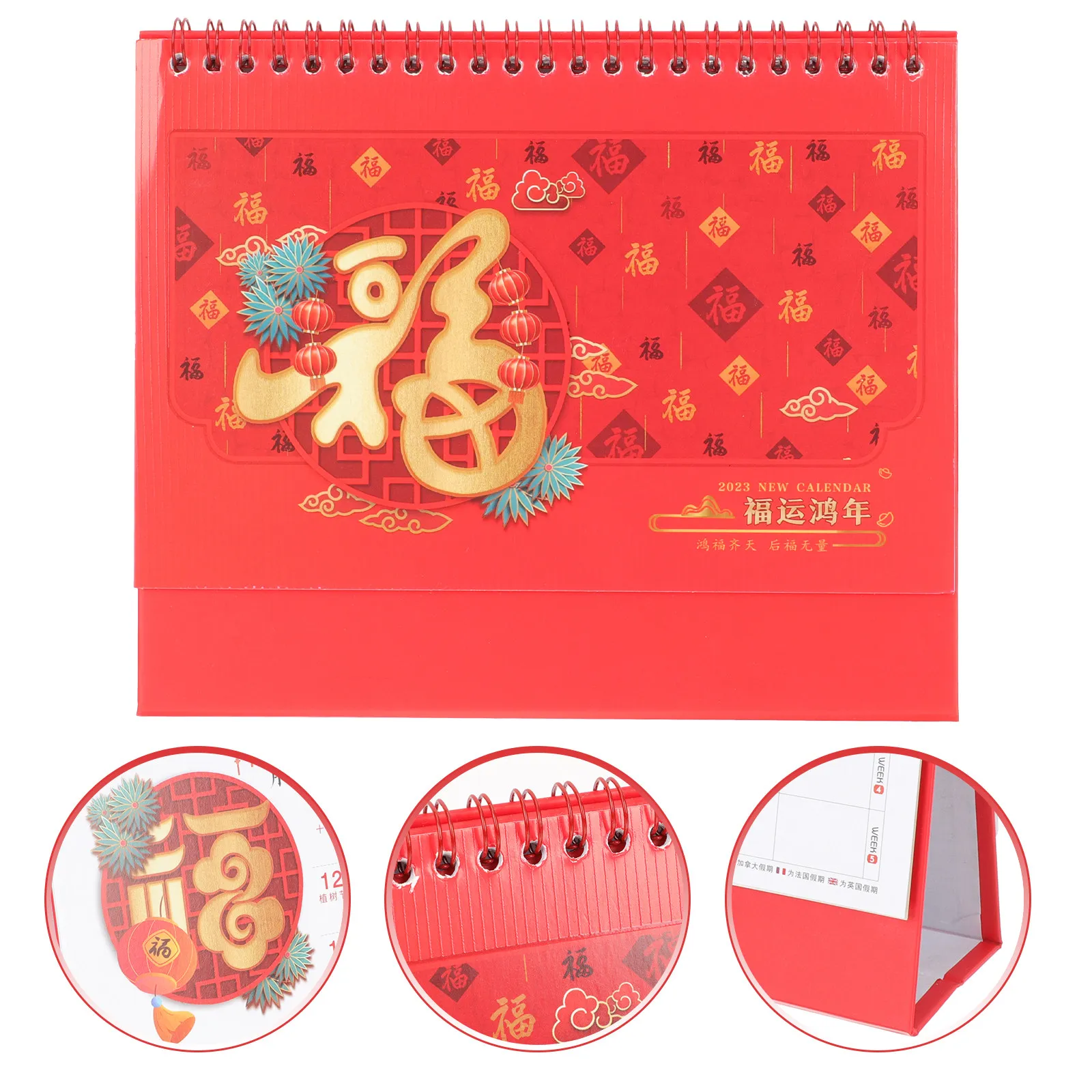 

2023 Tabletop Calendar Year of Bunny Elegant Minimalist Design Iron Spiral Binding Smooth Writing Surface Office Desk Planner