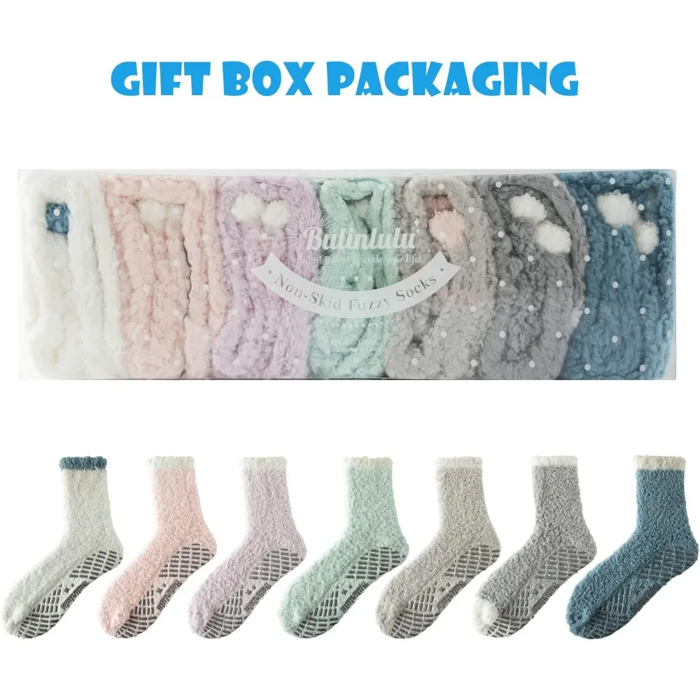 Flauschige Socken mit Griffen, Plüsch-Schlaf, gemütlich, Winter, weich, flauschige Krankenhaus-Socken, Geschenke für Damen und Herren