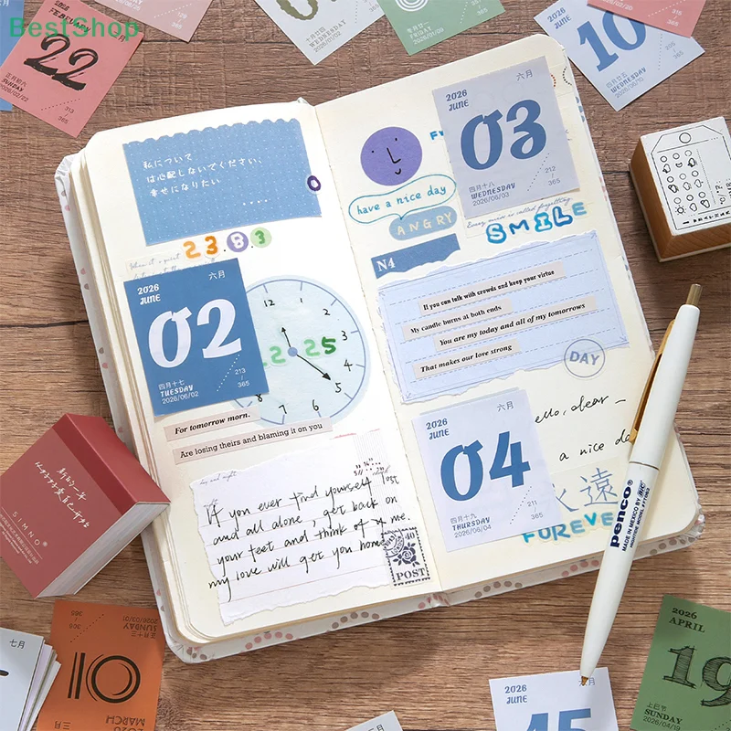 2026 Mini Calendar Daily Planner 365 Days Tear-Off Calendar For Office School Home Desk Organizer Notebook Gift For Students