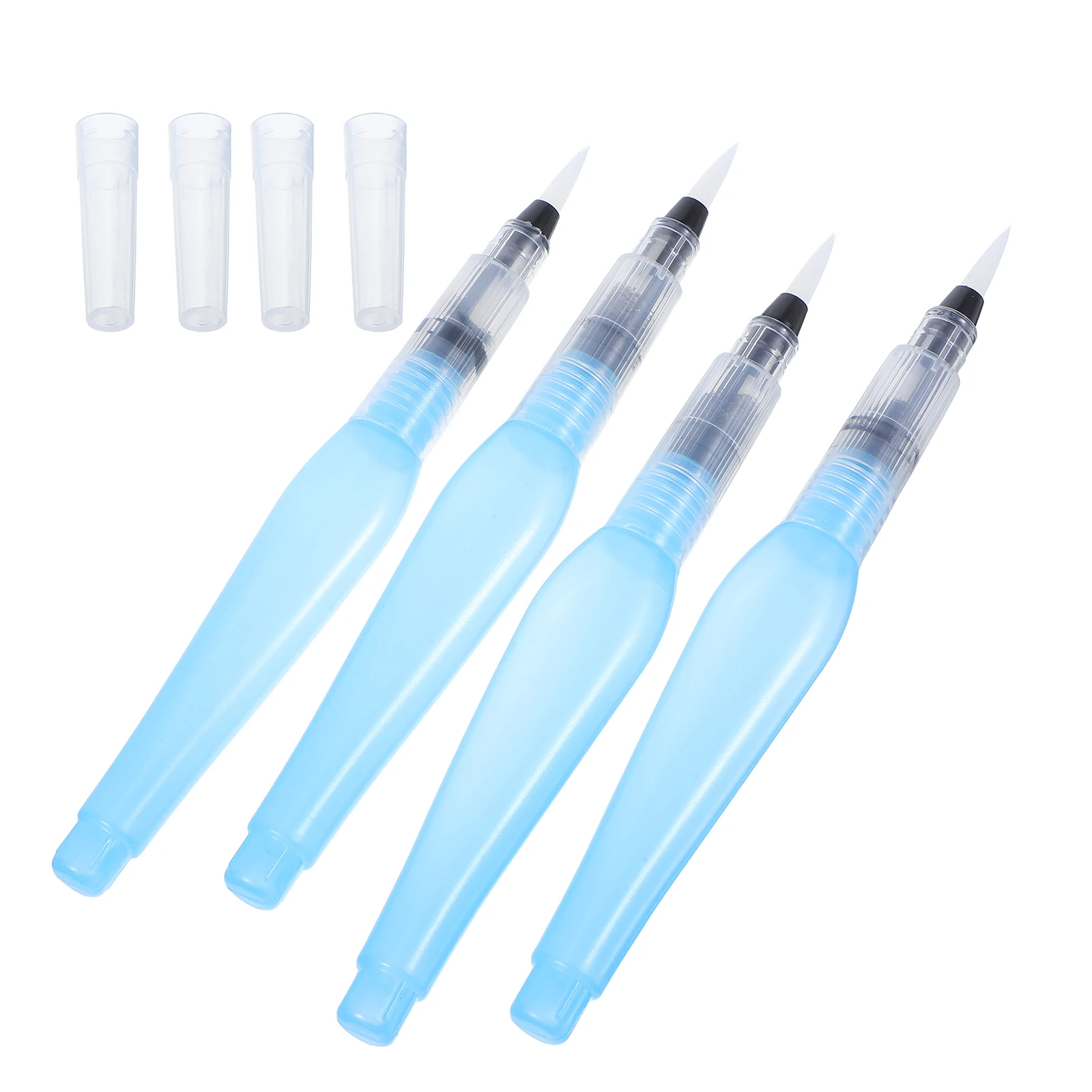 

4Pcs Watercolor Brush Pens Refillable Set Nylon Tips Portable Soluble Paint Drawing Tools Craft Travel for Kids
