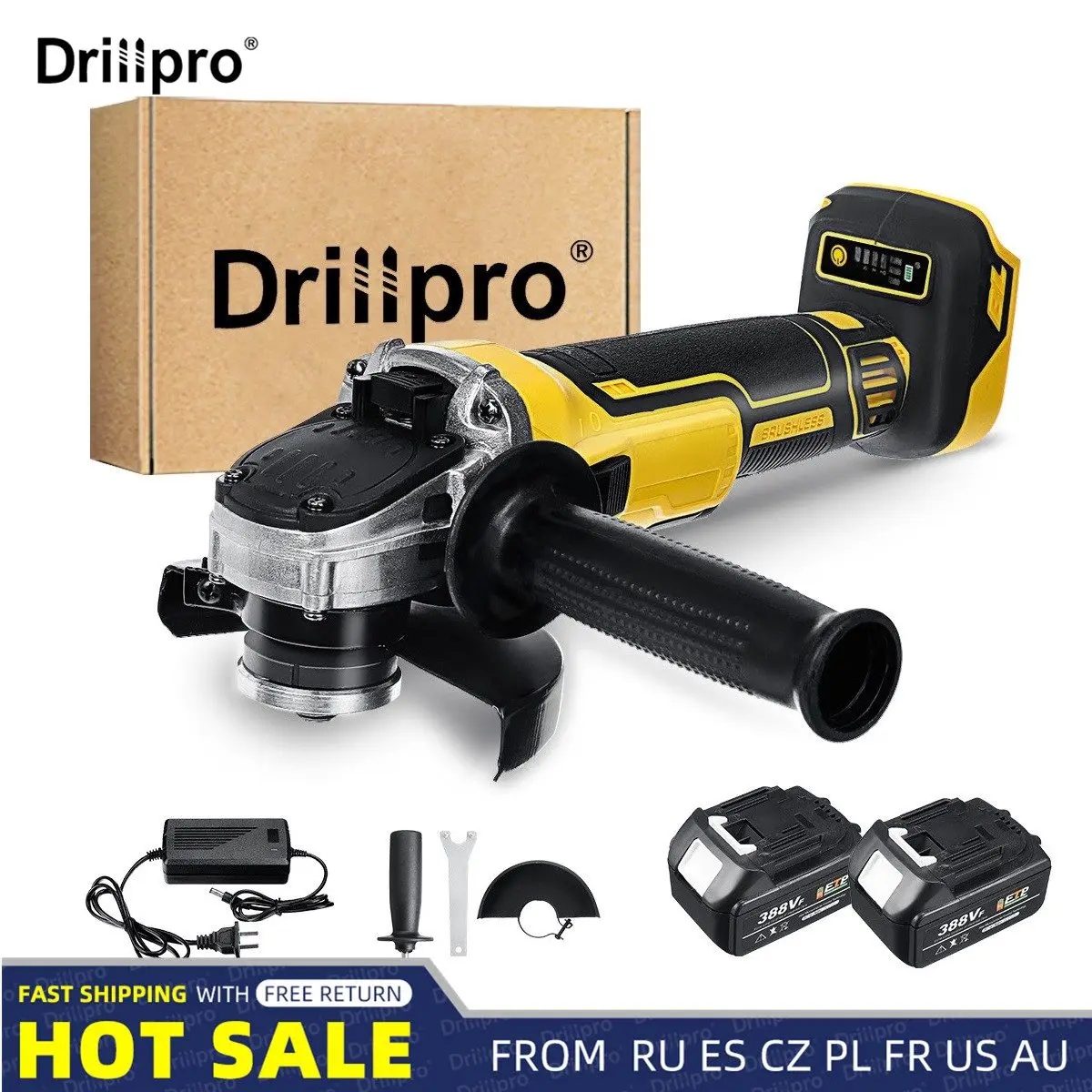 

Бесщеточная угловая шлифовальная машина drillpro125 мм, шлифовальная машина, электрическая угловая шлифовальная машина, электроинструмент для Makita с батареей 18 в