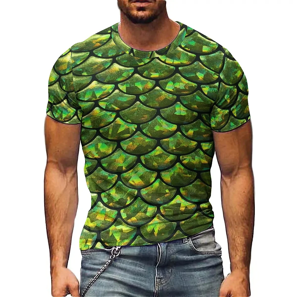 

Creative Geometry Abstract Art Men's 3D Short Sleeved T-shirt European and American Trendy Gothic Design Cool Hip Hop Rock Style