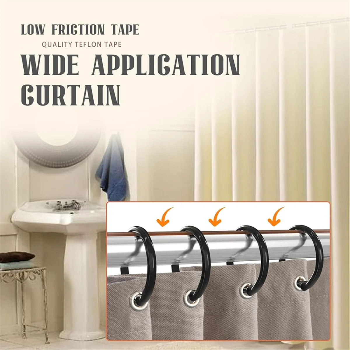 

B62A 1 Roll 1 Inch X 33 Feet Low Friction Tape,Drawer Slide Tape,Drawer Glide Tape,Squeak-Resistant Tape