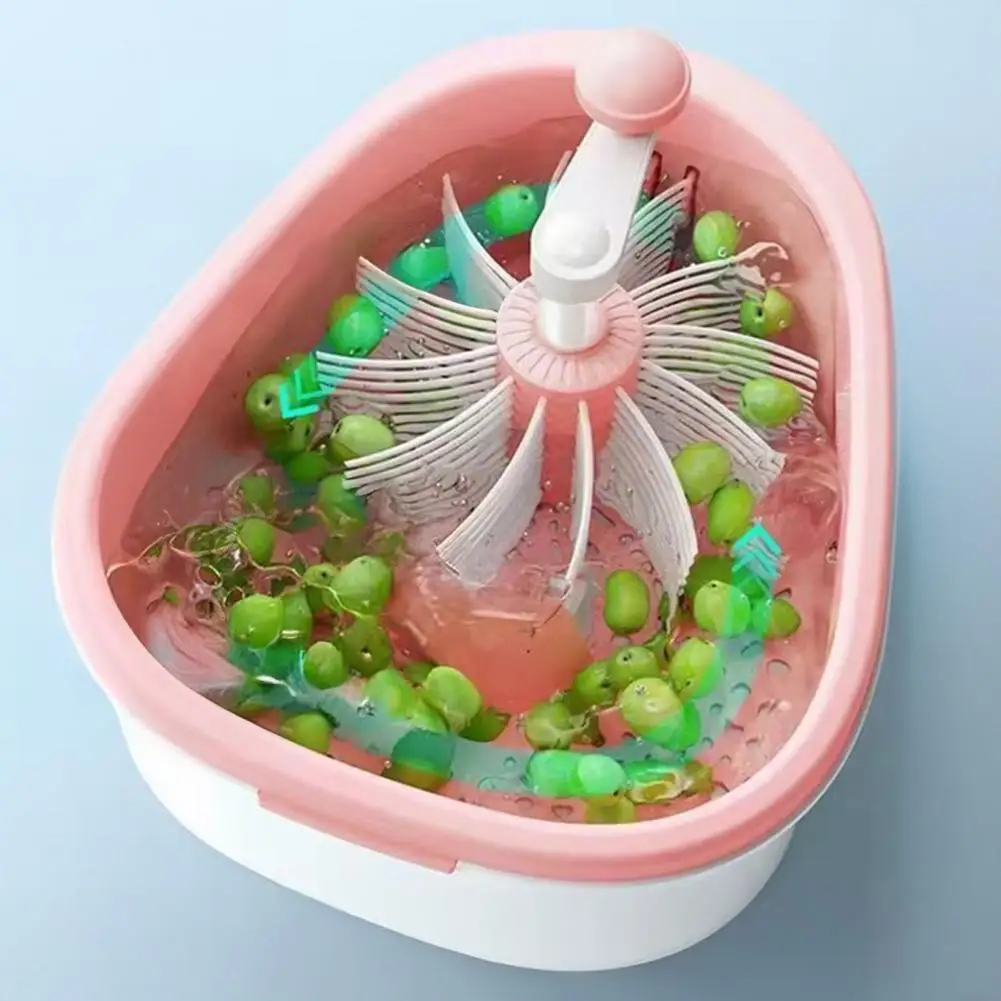 Home Produce Preparation Tool Fruit Vegetable Washer Fruit Cleaner Spinner with Rotating Vortex Produce Rinse Bowl for Berries