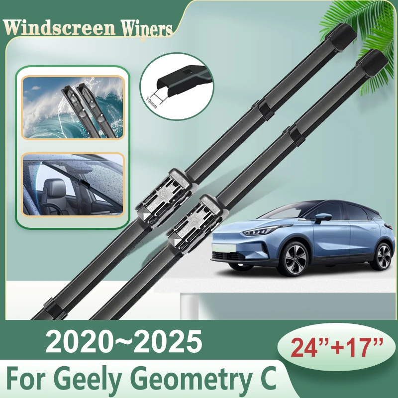 

For Geely Geometry C Geometry M6 2020-2025 2022 Car Front Rear Wiper Blades Soft Rubber Windscreen Run Wipers Windshield Auto