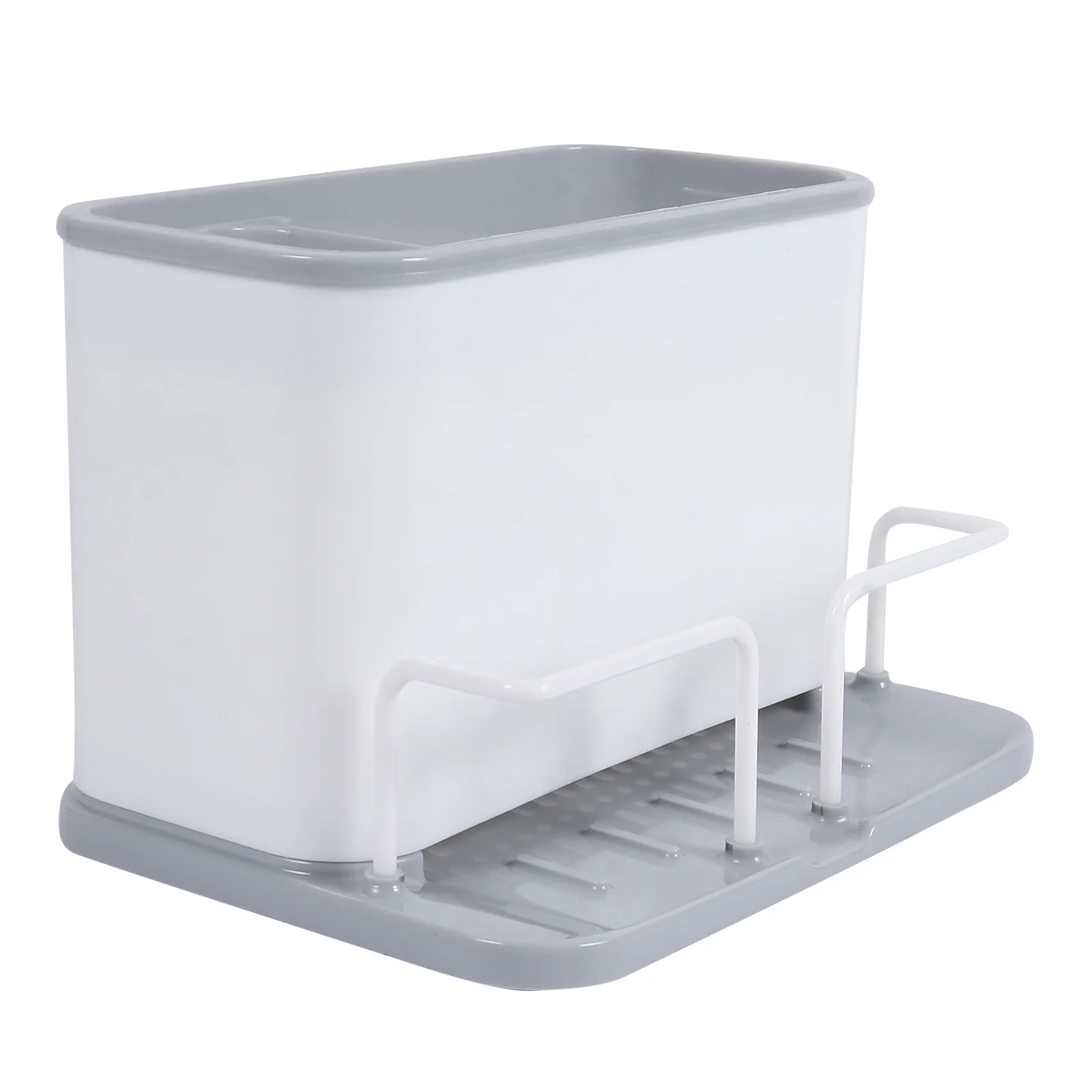 

1Pcs Utensil Holder Chopsticks Organizer Kitchen Drain Storage Box Two Compartments Tray Practical Kitchen Organizer