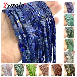 2 3 4MM Natural Stone Cube Lapis Lazuli Turquoise Jade Quartz Square Spacer Beads for Jewelry Making DIY Bracelet  Accessories