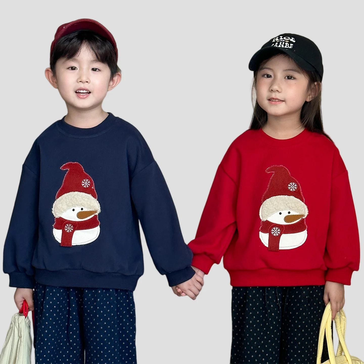 

Christmas Snowman Print Kids Sweatshirt 2025 New Autumn Spring Long Sleeve Loose Drop Shoulder Boys Girls Top