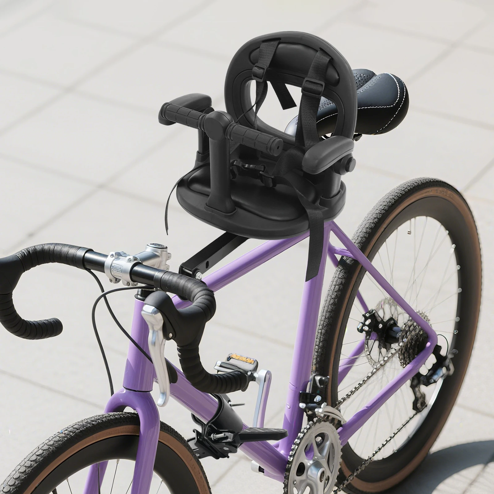 

Black, Children's Bicycle Seat with Footrest, Front Mounted Children Bike Seat for Mountain Bikes, for Child 6 Months to 8 Years
