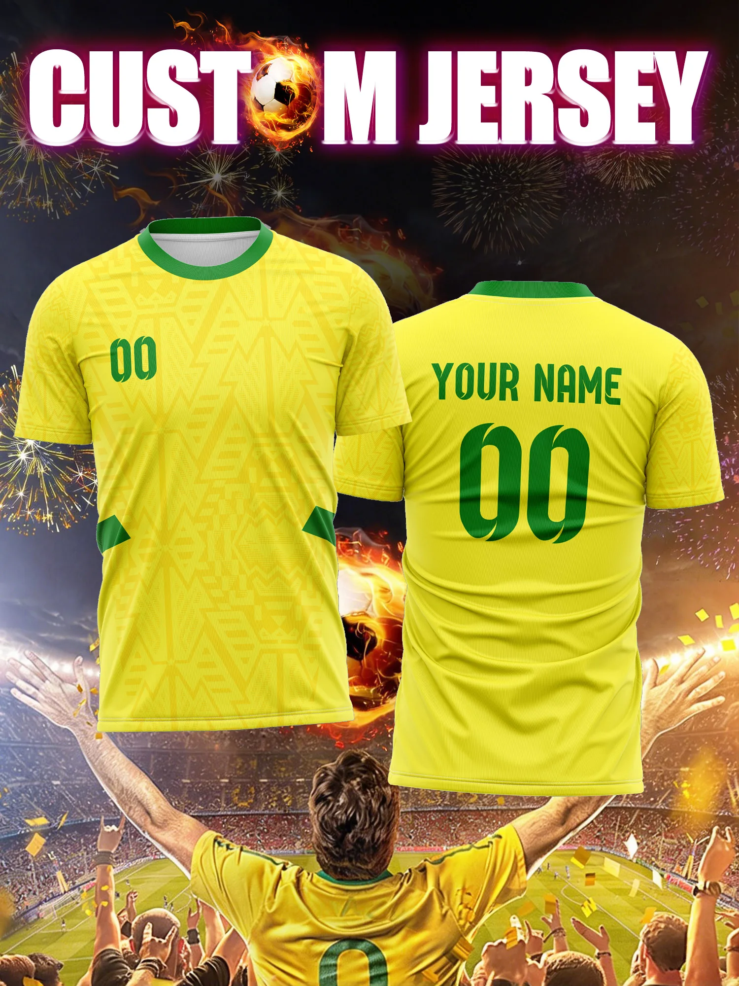 

Custom Image Number Name Soccer Jersey, Rookie Player Shirt, Novice Soccer Training Gear