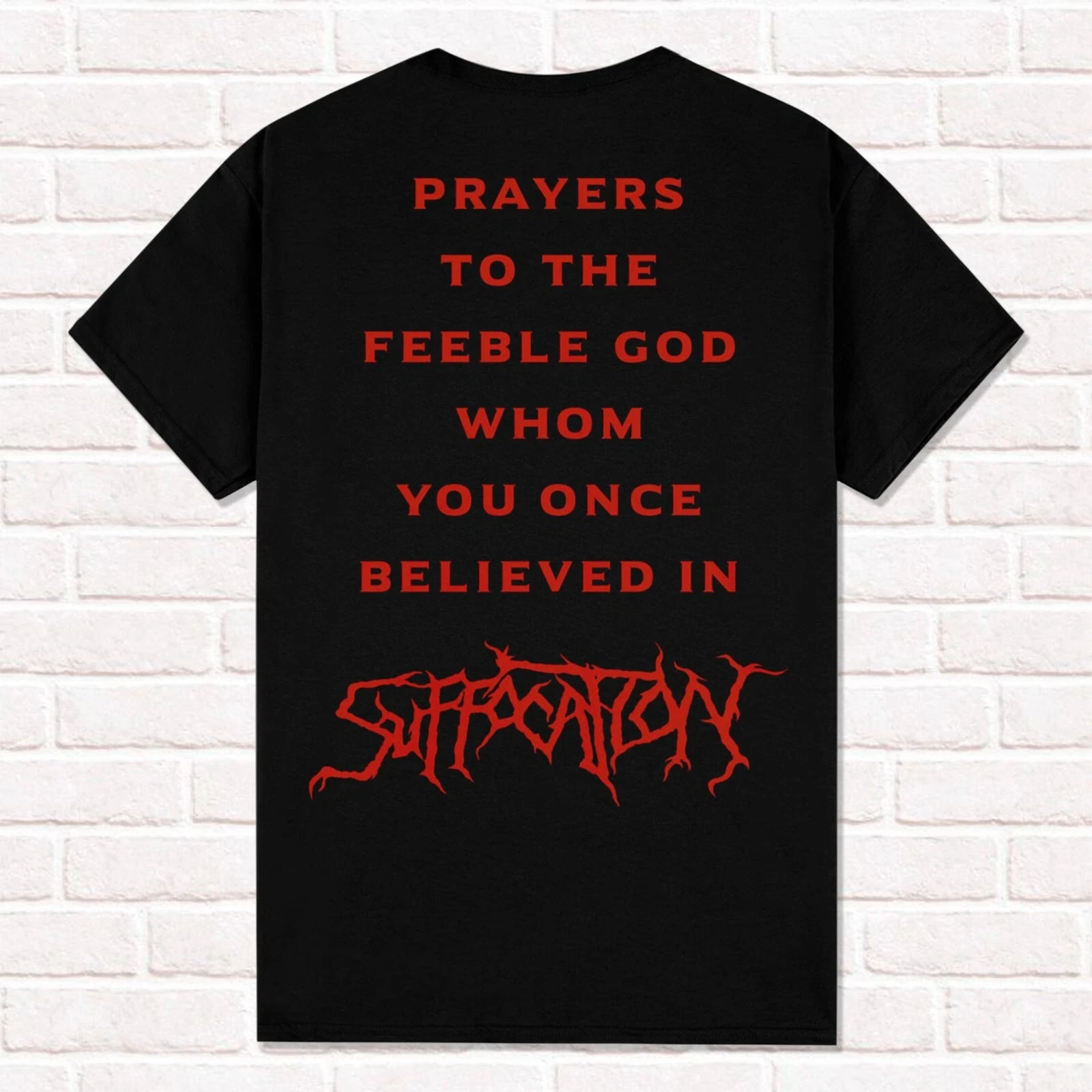 Suffocation Black T-Shirt Effigy of The Forgotten 1991 Brutal Death Metal Tees Tops Unisex Cotton Short Sleeve High Street