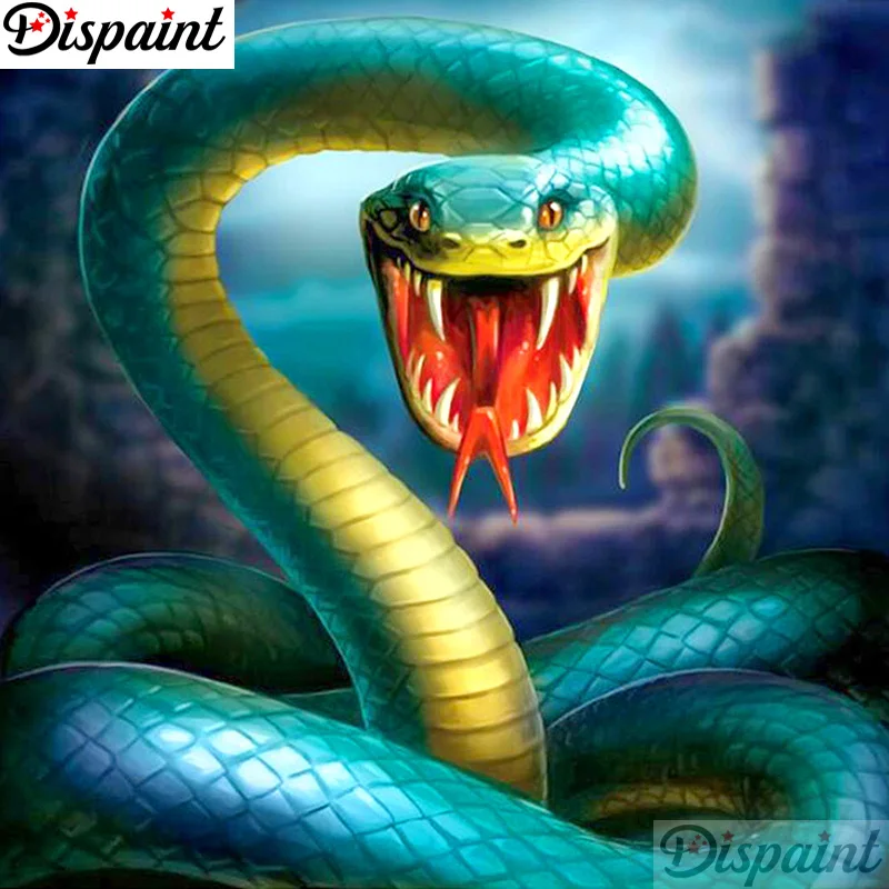 

Dispaint Full Square/Round Drill 5D DIY Diamond Painting "Animal snake scenery" 3D Embroidery Cross Stitch 5D Home Decor A18887