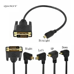 0.3M/1M/1.8M Micro HDTV HDMI MicroHDMI HD To DVI DVI-D 24+1Pin Adapter Cables 3D 1080p For LCD DVD HDTV XBOX PS3 Monitor TV