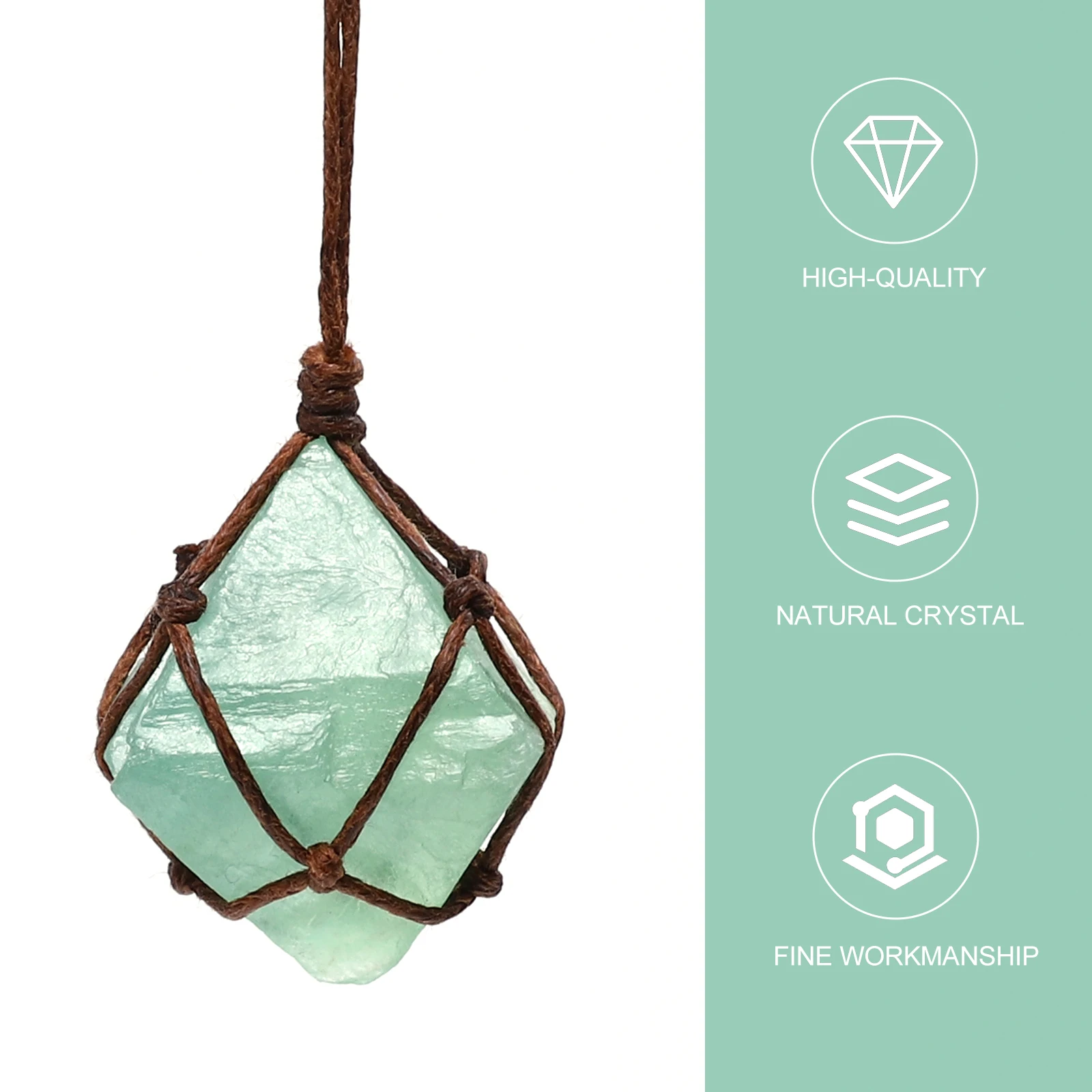 

Green Fluorite Pendant Crystal Necklace Natural Stone Layer Rough Pillar Healing Jewelry Gift Gemstone Accessories Visual