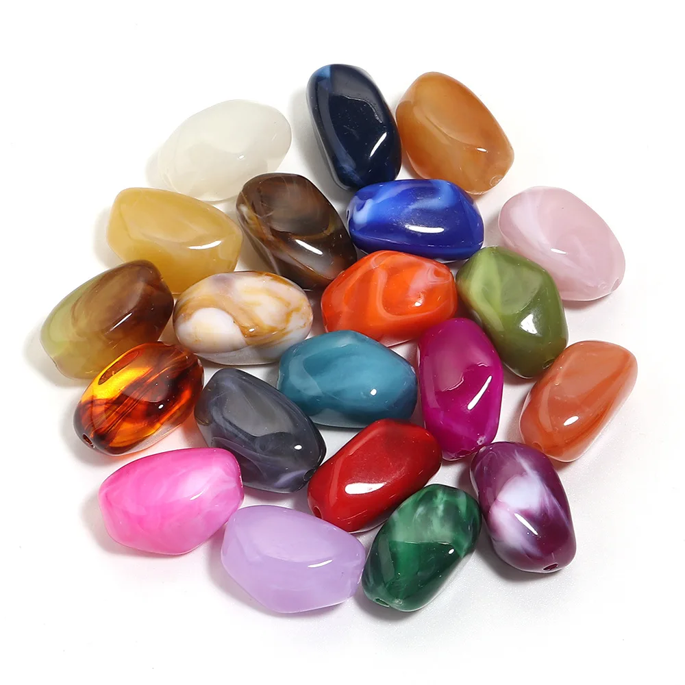 

20pcs/lot Colorful Acrylic Irregular Beads Imitation Stone Loose Spaced Beads for DIY Charms Bracelet Necklace Jewelry