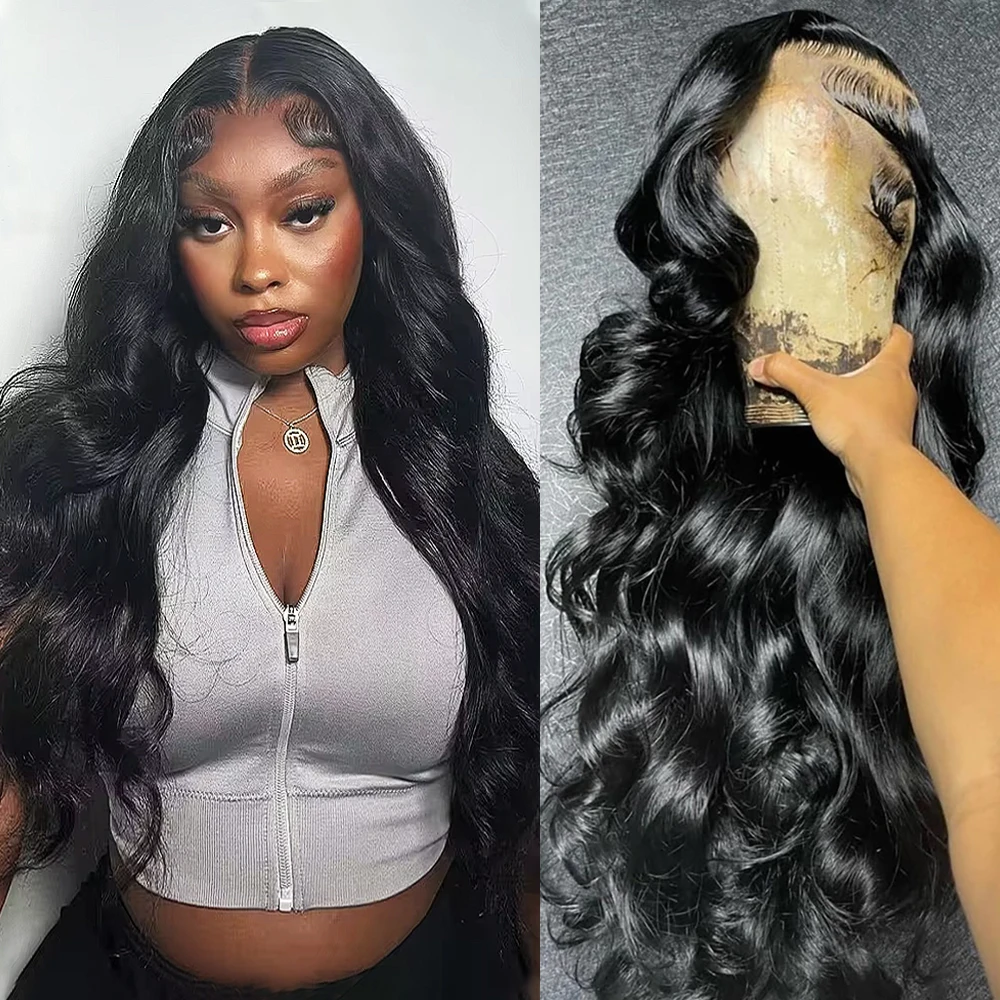 250% 30 34 Inch 13x6 HD Body Wave Lace Front Wig Pre Plucked Loose Wave Lace Frontal Wig 100% Human Hair Wigs For Black Women