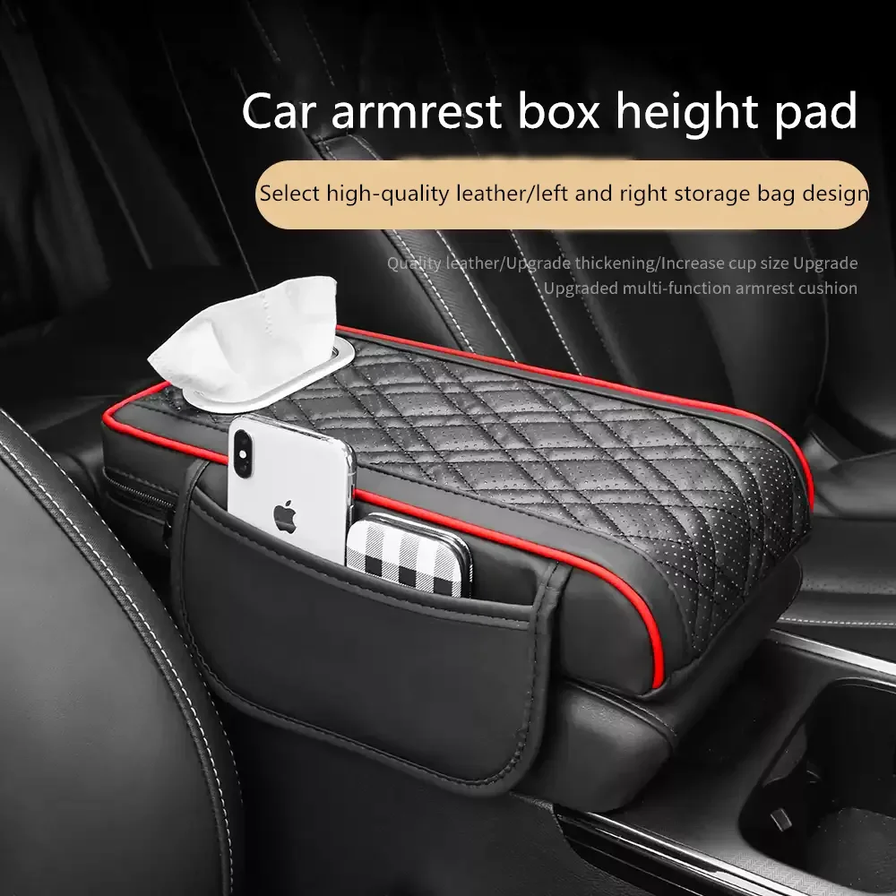 Car Armrest Storage Box Auto Console Side Extra Storage Boxes Multipurpose PU Leather Car Storage Organizer Front Seat With Side