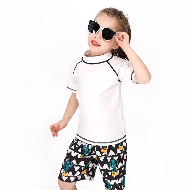 Maiô infantil Rashguard, camiseta Swim Trunks, roupa de banho infantil para meninos, meninas Vocation, Beach Pool Sunscreen Clothes