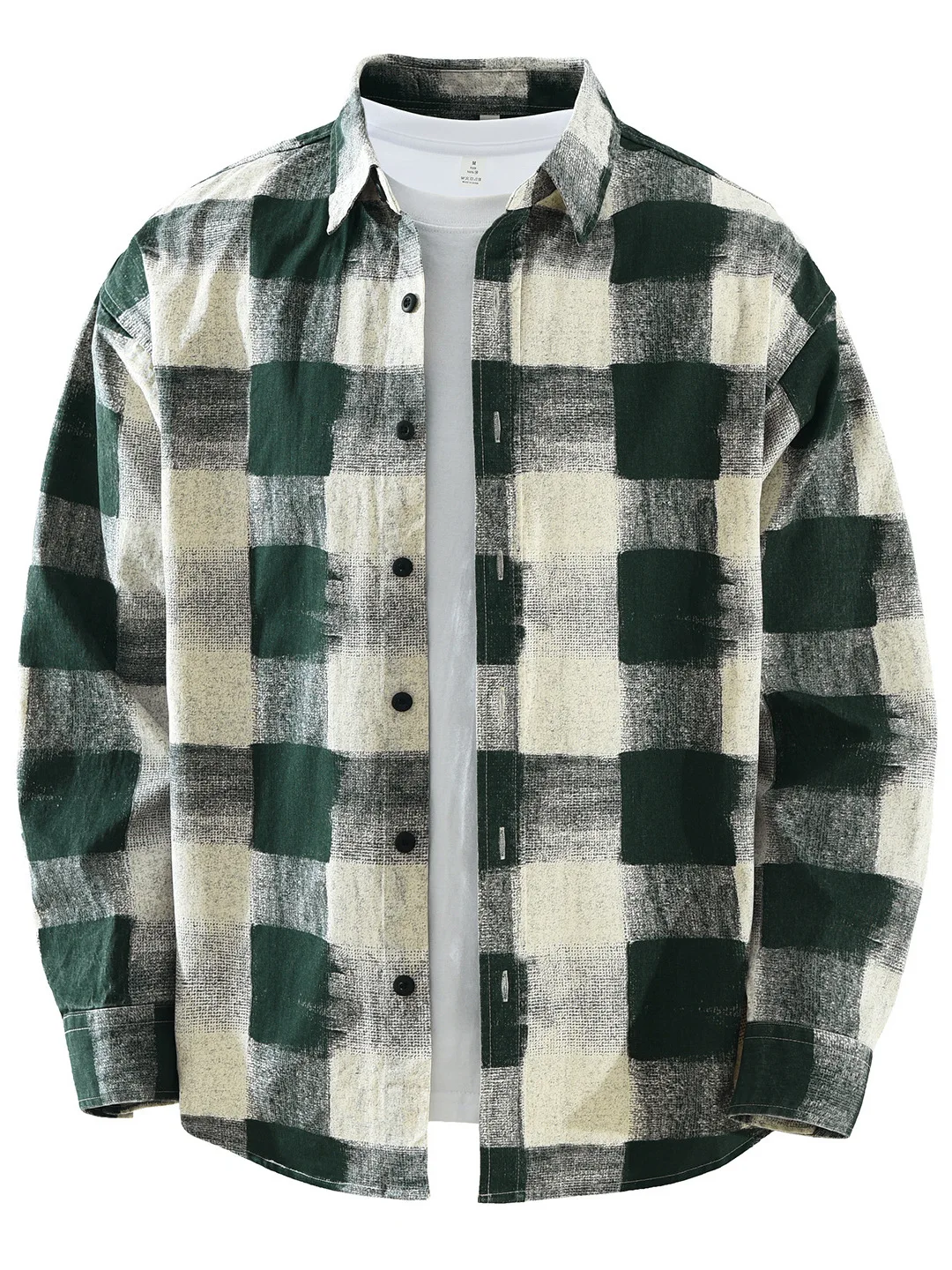 

Japanese Sle Long Sve Pure Cotton Men's irt Loose Fit Casual Artistic Faionable Button up Cheered Collared Top