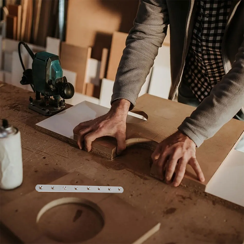 

12 Inch Stainless Steel Flat Mending Plate Connector Repair Bracket For Truss Gusset Plates Straight Bracket Durable Support