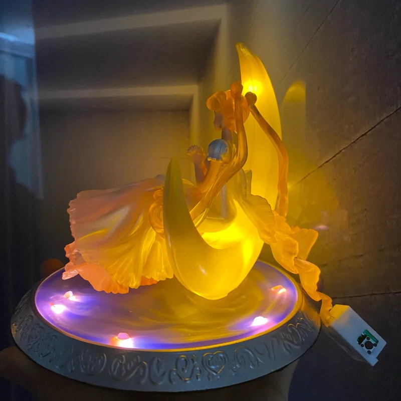 New Sailor Moon Anime Figure Model Glowing Night Light Room Desktop Decoration Bedroom Beside Lamp Toy Kids Birthday Gift view 6