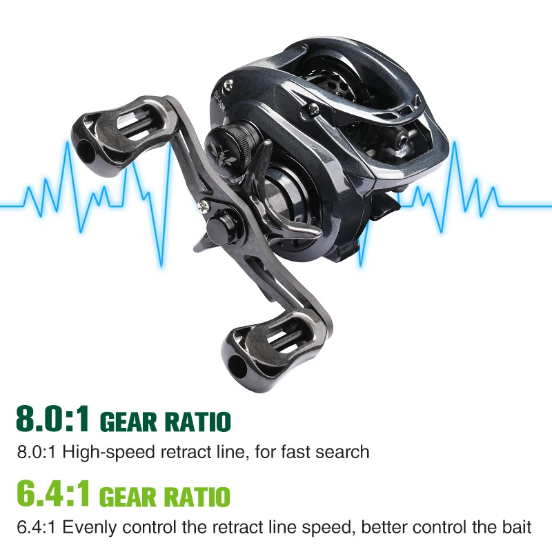 TSURINOYA Baitcasting Reel Ultra Light 135g GENIUS 50H ELF 6.4:1 8.0:1 Gear Ratio10+1 Ball Bearings 4kg Max Drag Fishing Coil