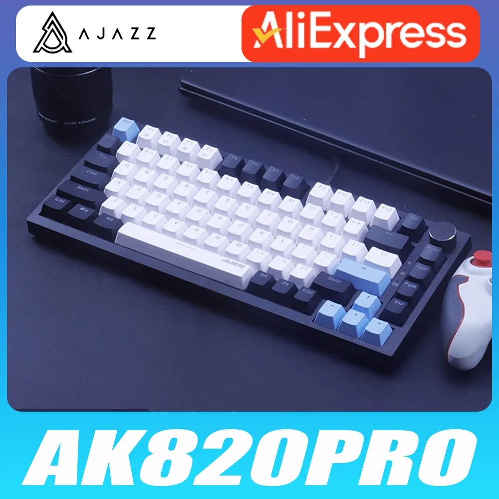 

Ajazz Ak820pro Mechanical Keyboard 75% With Knob Smart Screen Tri Mode Bluetooth Wireless Keyboard Gaming Rgb Ak820 Pro Pc Gamer