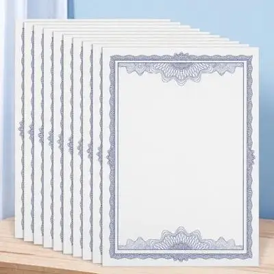 10Pcs Blank Diploma Paper A4 Writable Printable Certificate Paper Rounded Corners Smooth Edges for Graduation School Awards
