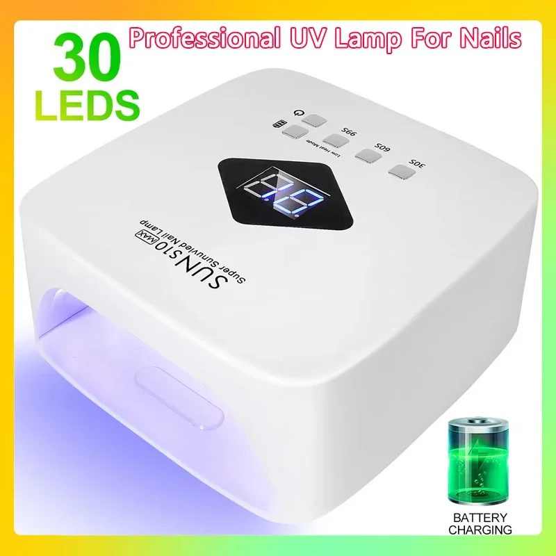 

Professional Cordless UV LED Nail Lamp with Removable Bottom And 4 Timer Settings Nail Tool Rechargeable Gel Nail Light Machine
