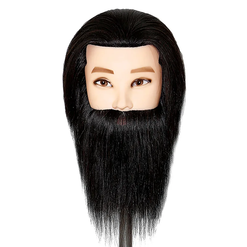 Male Mannequin Head 12 Doll Head Training Head With 100% Real Human Hair for Hairdressers