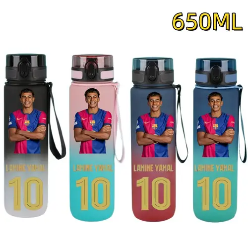 650ml Football Star Water Cup Lamine Yamal Portable Outdoor Large Capacity Sports Fitness Flip Cover Drinking Bottle Fans Gifts - Image 12