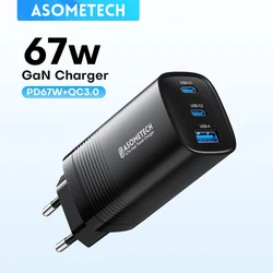 67W GaN USB Type C Fast Charging Charger PPS PD QC3.0 Quick Charger For Macbook Laptop Tablet iPhone 14 iPad Samsung S23 Ultra