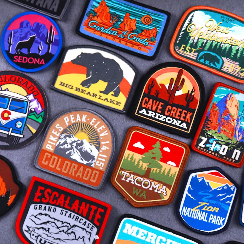 Wilderness Patches On Clothes Mountain Embroidery Patch Nature Adventure Sewing Patches For Clothing Travel Patch Outdoor Badge